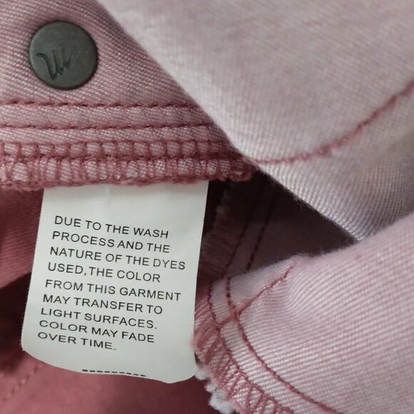 MADEWELL | High-Rise Denim Shorts: Garment-Dyed Button-Front Pink | Size 32 - Picture 8 of 10